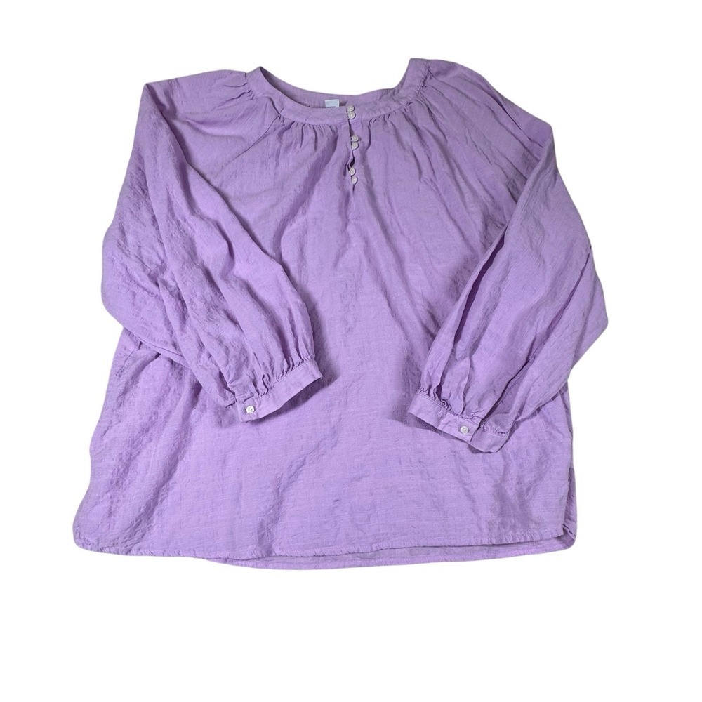 Old Navy Top Women's XL Long Sleeve Lavender Button Down Blouse